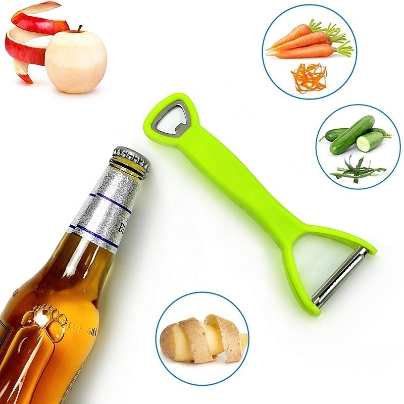 4 in 1 Multi Function Vegetable Peeler Bottle Opener Kit with Anti-slip Handle,Fruit Peelers Corkscrew Handy Kitchen Gadgets