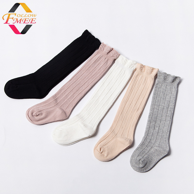 2024 Wholesale Children white cotton  Socks Toddlers Baby Girls Boys Knee High Socks With Lace