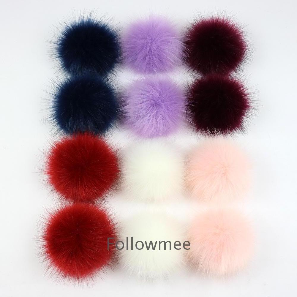 2024 DIY Colorful 8cm 9cm 10cm 12cm 13cm 15cm faux Fox Fur Pom Poms for hat