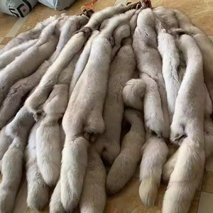 100% Real Blue Fox Fur Skin Red Fox Fur Pelt For Garment Collar