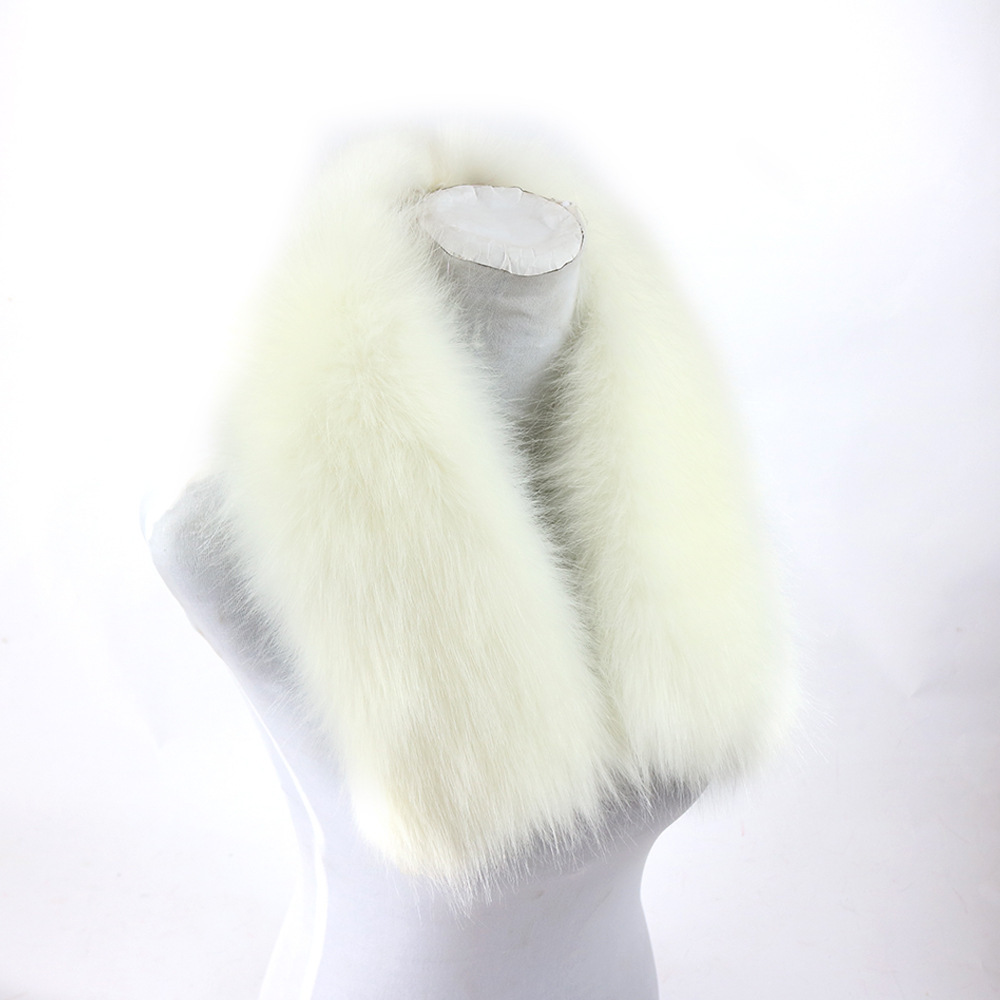 2024 Custom Men Women Winter Warm Faux Fox Raccoon Fur Collar Stole Long Scarf Shawl