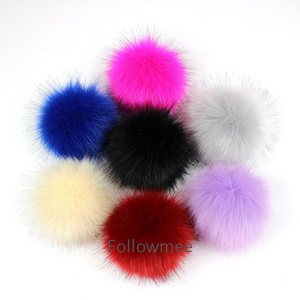 2024 DIY Colorful 8cm 9cm 10cm 12cm 13cm 15cm faux Fox Fur Pom Poms for hat