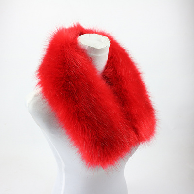 2024 Custom Men Women Winter Warm Faux Fox Raccoon Fur Collar Stole Long Scarf Shawl