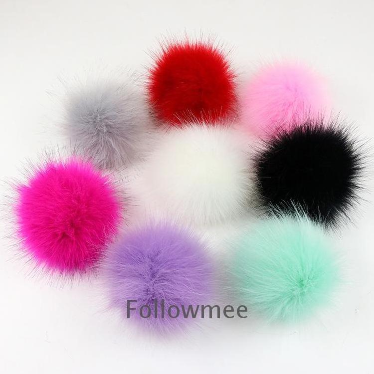 2024 DIY Colorful 8cm 9cm 10cm 12cm 13cm 15cm faux Fox Fur Pom Poms for hat