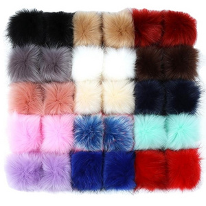 faux fur Pom Pom For Beanie Hats, Snap On fluffy fox fur Pompom, Detachable Faux raccoon Fur Ball