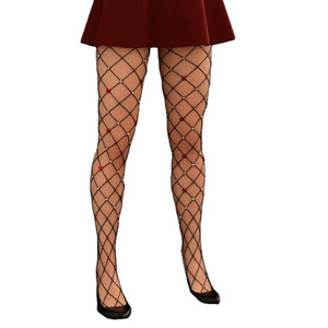 2024 Best design fashion Women's Tights Colorful red Fishnet Stockings Rhinestone Shiny Fishnet Pantyhose