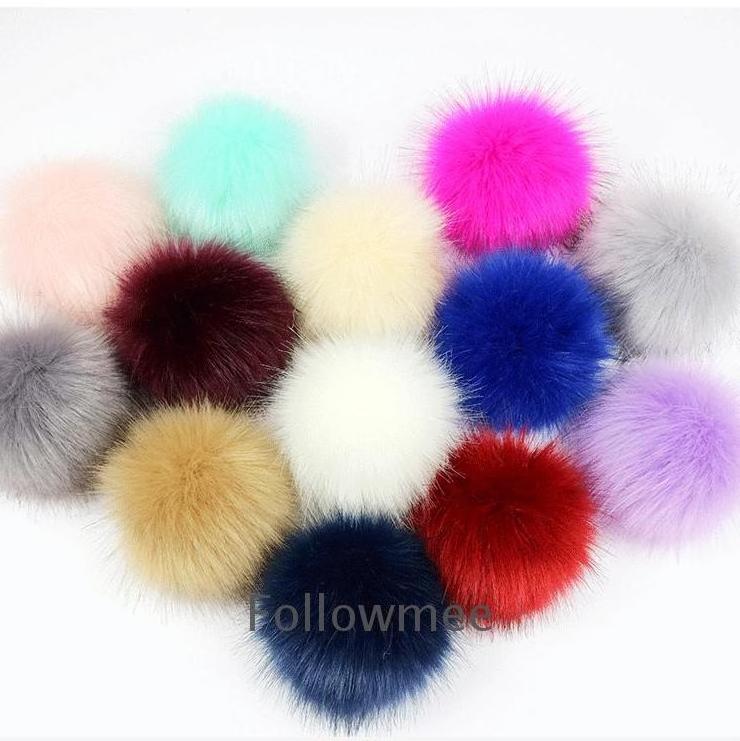 faux fur Pom Pom For Beanie Hats, Snap On fluffy fox fur Pompom, Detachable Faux raccoon Fur Ball