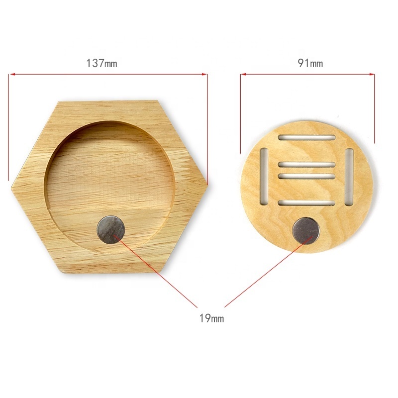 Wholesale Hexagonal Module Assembly Wooden Medal Hanger Medal Display Rack