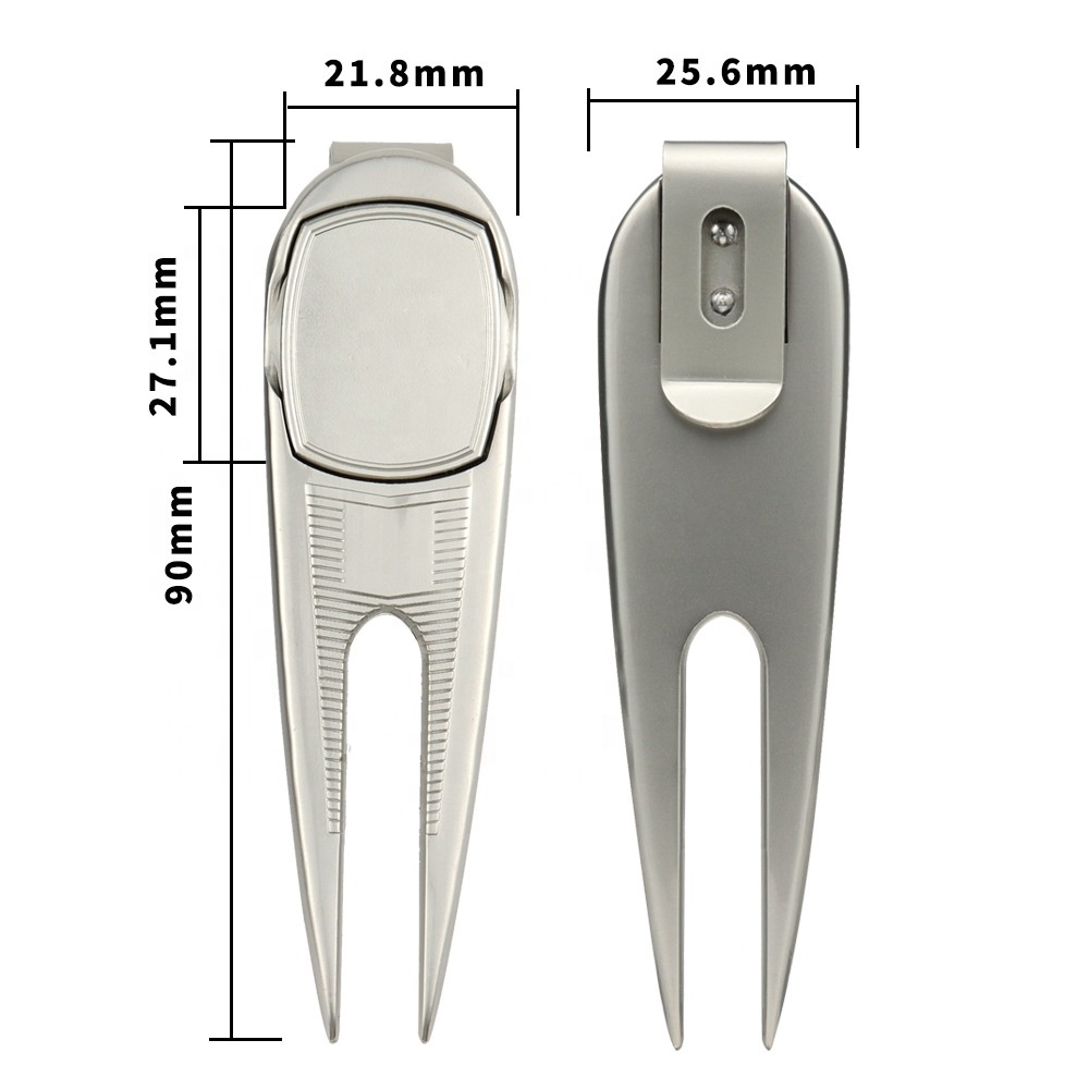 Wholesale Pocket Clip Golf Divot Repair Tool Golf Forks Golf Divot Tool