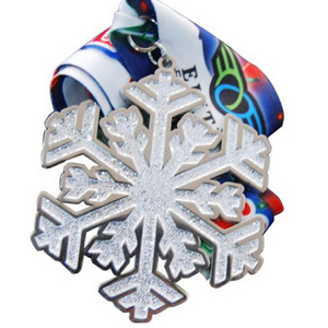 Hot Sale Custom Spraying Metal Snowflake Medal Sports Medals