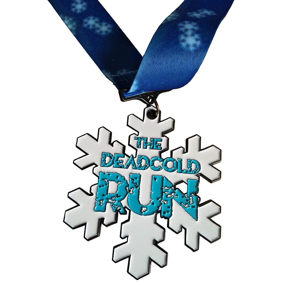 Hot Sale Custom Spraying Metal Snowflake Medal Sports Medals