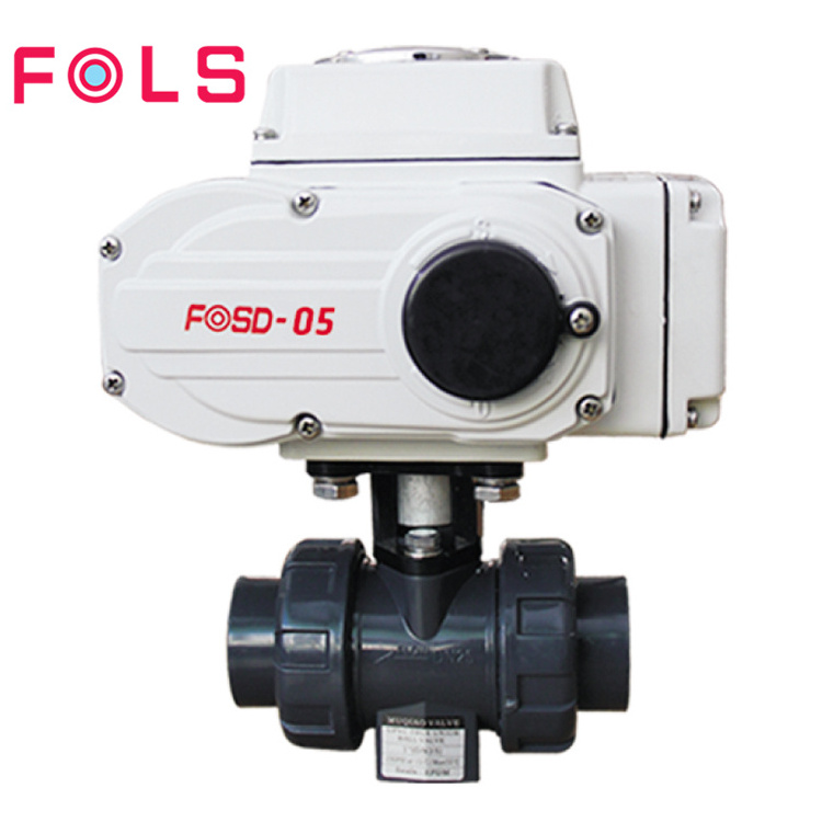 High Quality Automatic Control Shut Off Water Plastic PVC Ball Valve With Electric Actuator