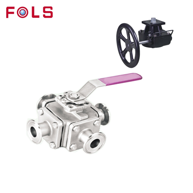 Wenzhou supplier ASTM stainless steel ball valve 1 4 3 way with Blue handle