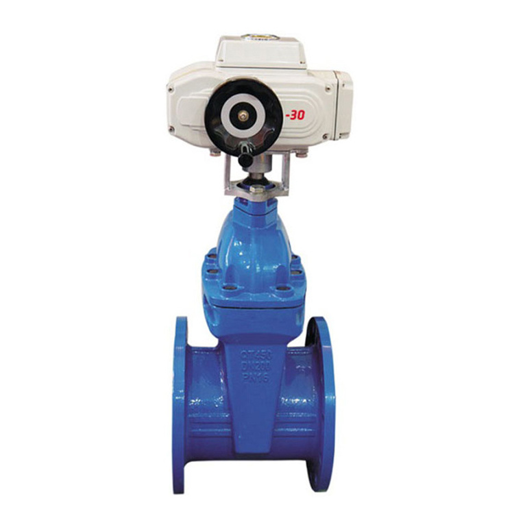 motorized actuated operated resilient seated ductile iron electric slide gate valve