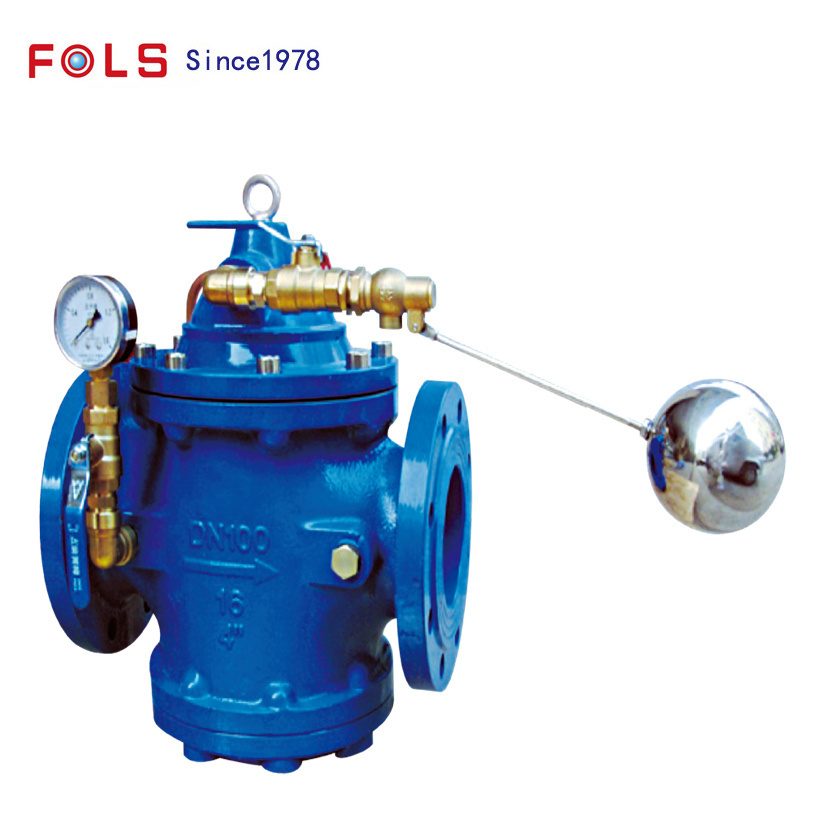 Ductile iron water piston remote control float valve