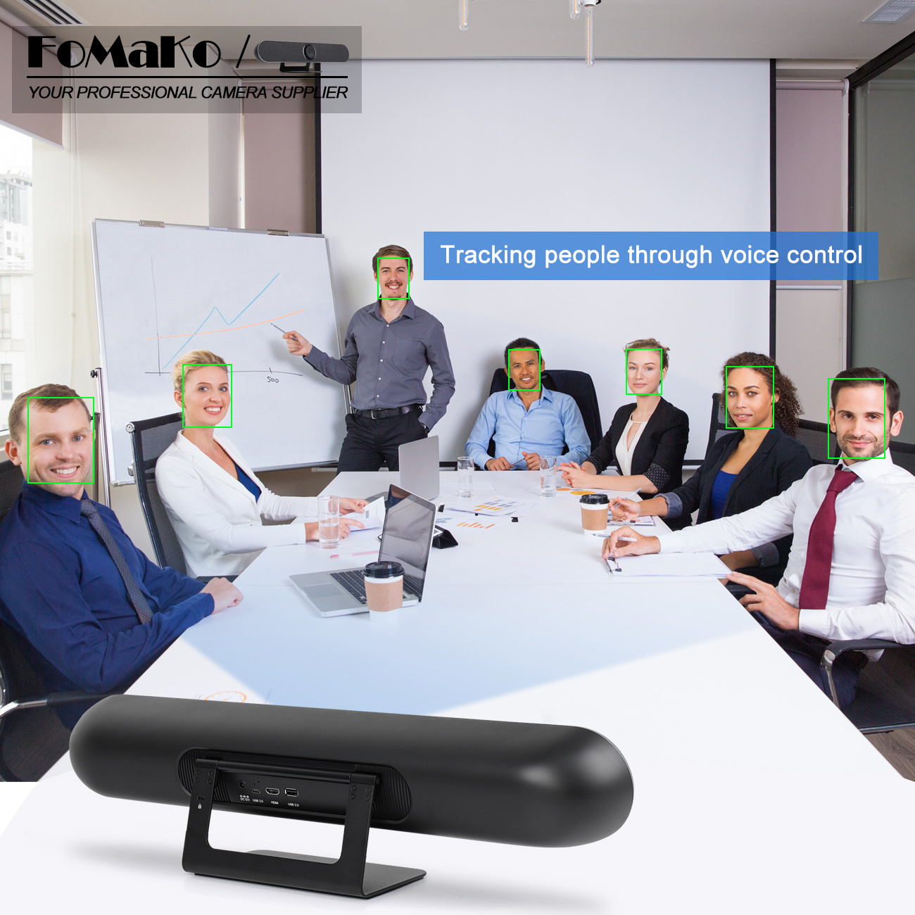 Video Conferencing System Ultra HD 5x ePTZ camera 4K BF Microphone/ Speaker Voice Tracking 4K All in one Video Bar