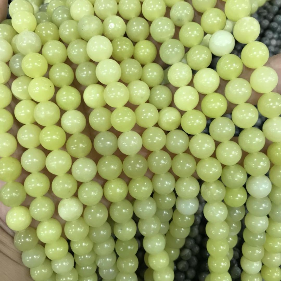 10mm round natural lemon jade loose gemstone beads