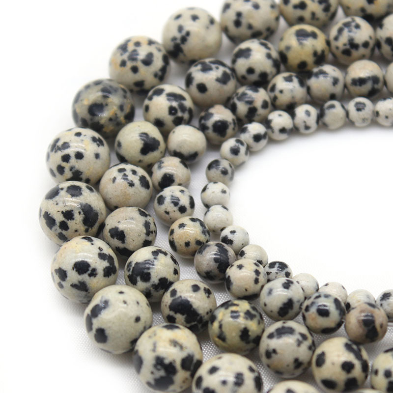 8mm round natural gemstone beads dalmation jasper semi precious stone loose