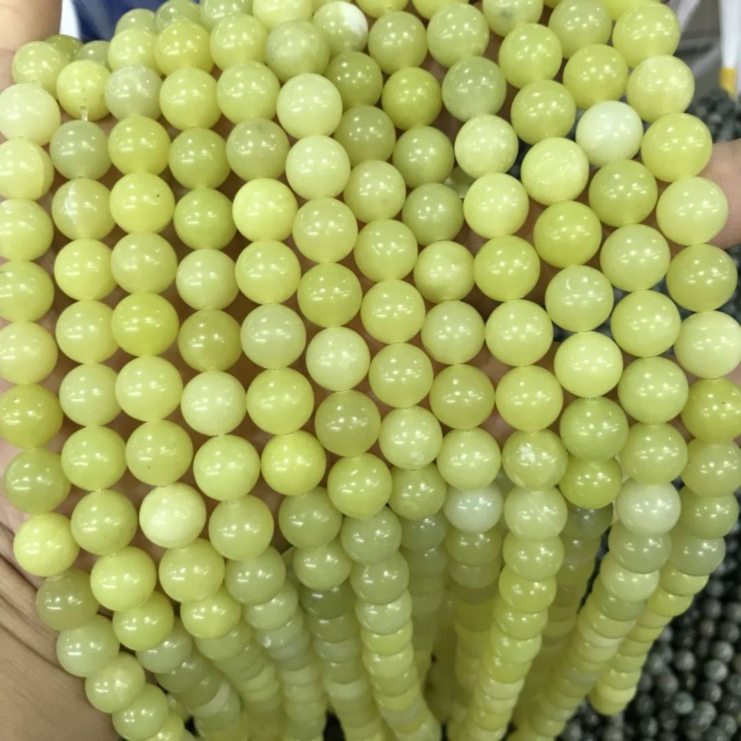 10mm round natural lemon jade loose gemstone beads