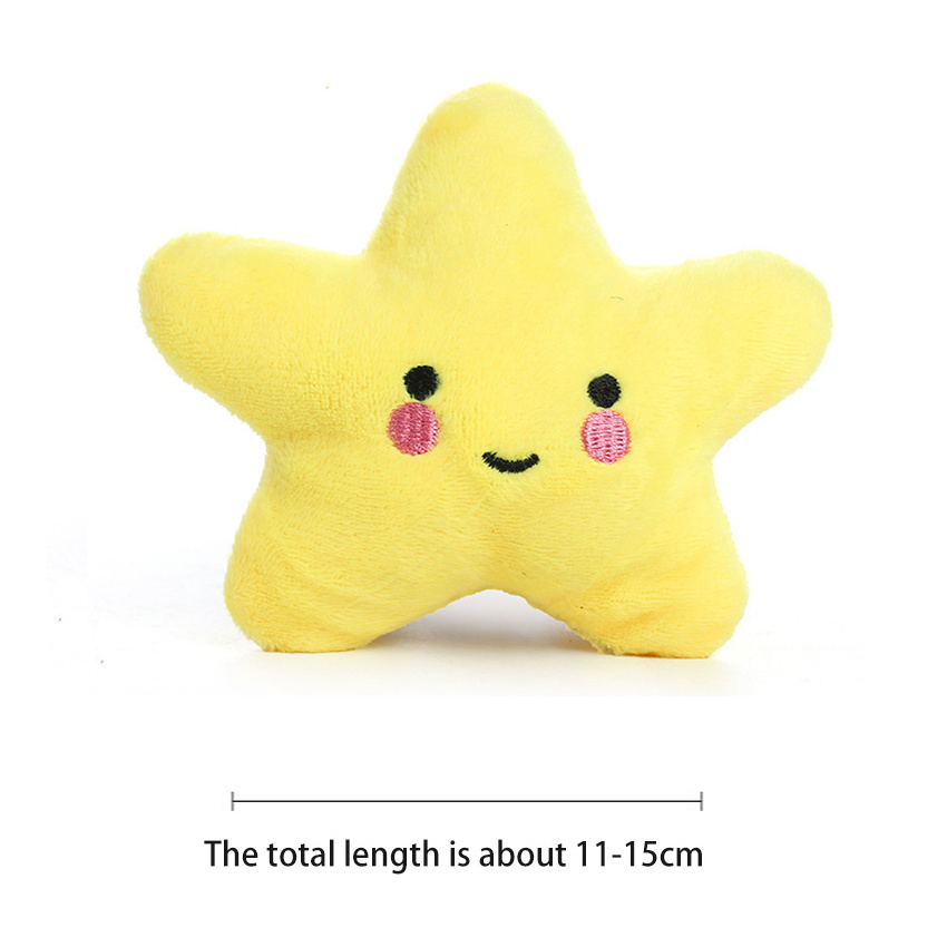 Diy small star smiley face stuffed soft animal dog vocal plush toy for pet chew