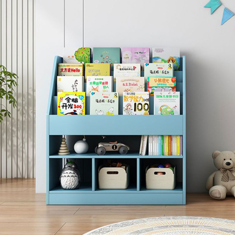 Kindergarten classroom kid home furniture montessori wood book display shelves bookcase bookshelf holder