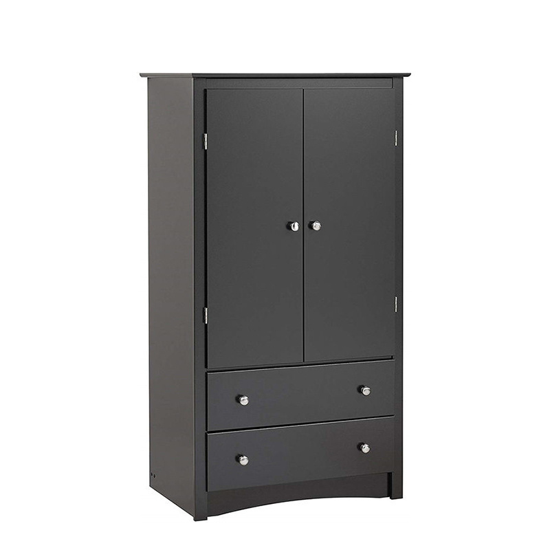 Custom black wood bedroom furniture clothes closet cabinet organizer and storage organization wardrobe with drawer