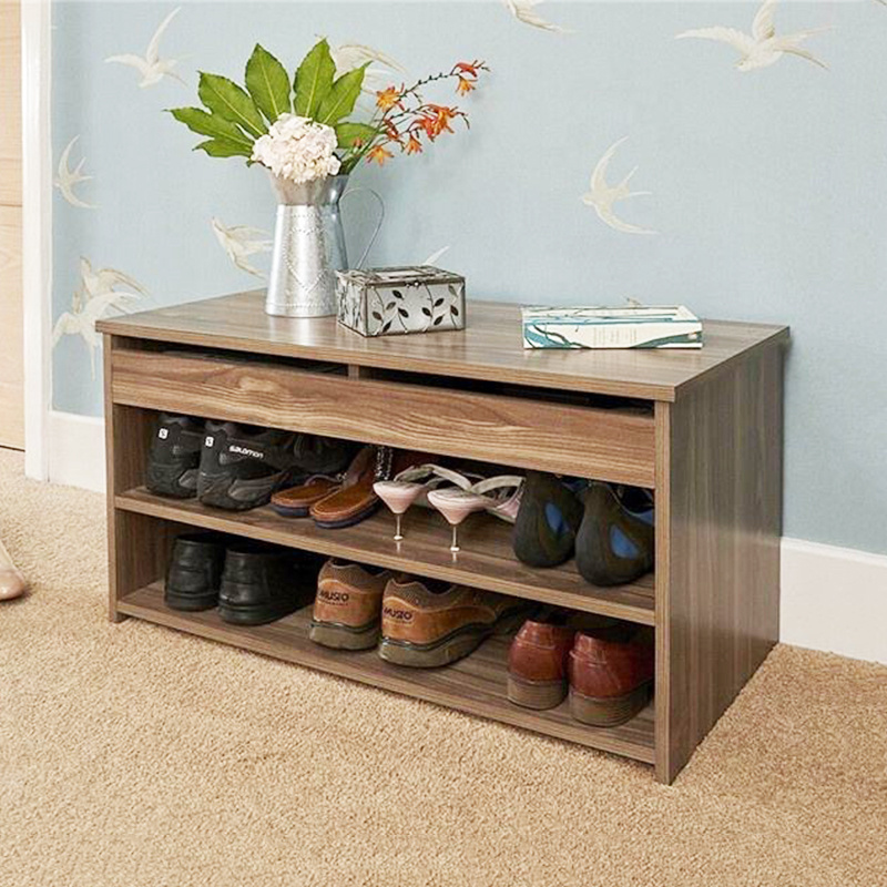 Wooden furniture modern custom or standard good price small shoe cabinet rack flip top design storage