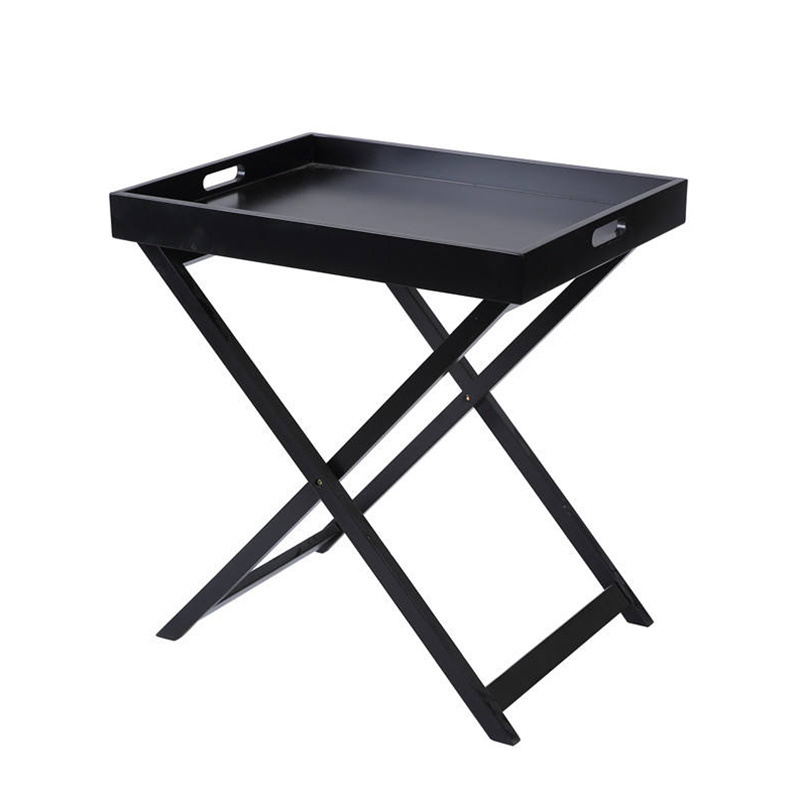 Nordic Modern Design Detachable Tray Space Saving Metal Foldable Round Sofa Coffee Table Side Table