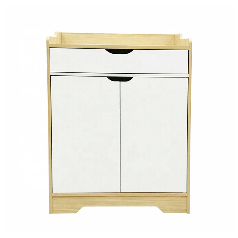 Low price household white door 3 tier closed shoe cabinet rack cupboard organizer storage with drawer bedroom