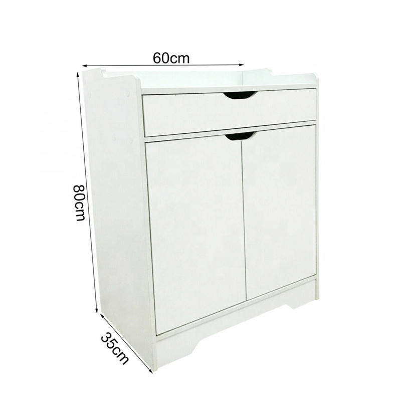 Low price household white door 3 tier closed shoe cabinet rack cupboard organizer storage with drawer bedroom