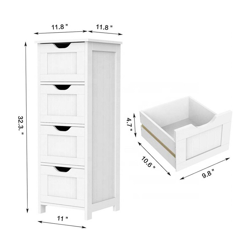 Slim narrow tall bedroom chest of four drawers cabinet white wooden storage organizer cube chest suppliers