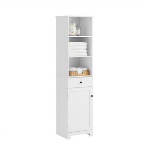 European modern design low price floor free standing wood bathroom small narrow storage drawers cabinet