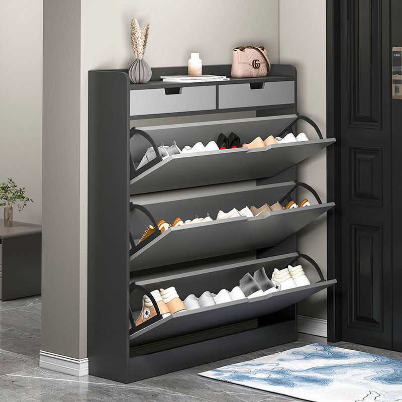 Doorway cheap multi-layer simple wooden storage shoe cabinet rack boot furniture convertible with two drawers