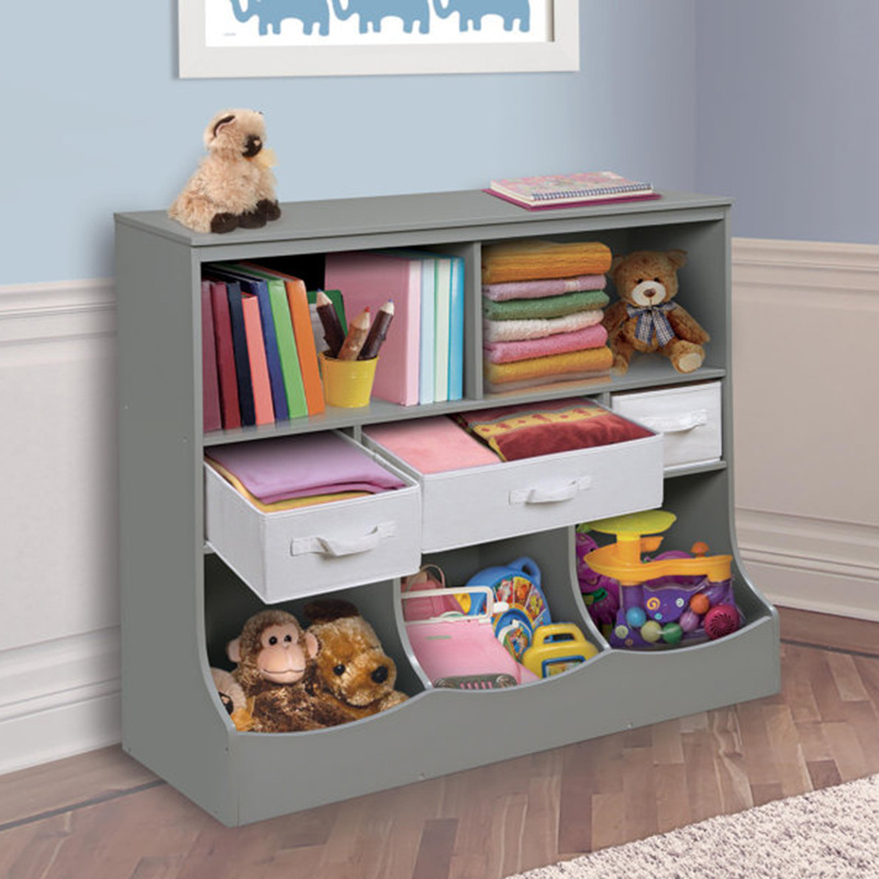 fabric basket 8 cubbies Children's big toy and book shelf small box teddy bear stuffed cube kids storage cabinets organizer