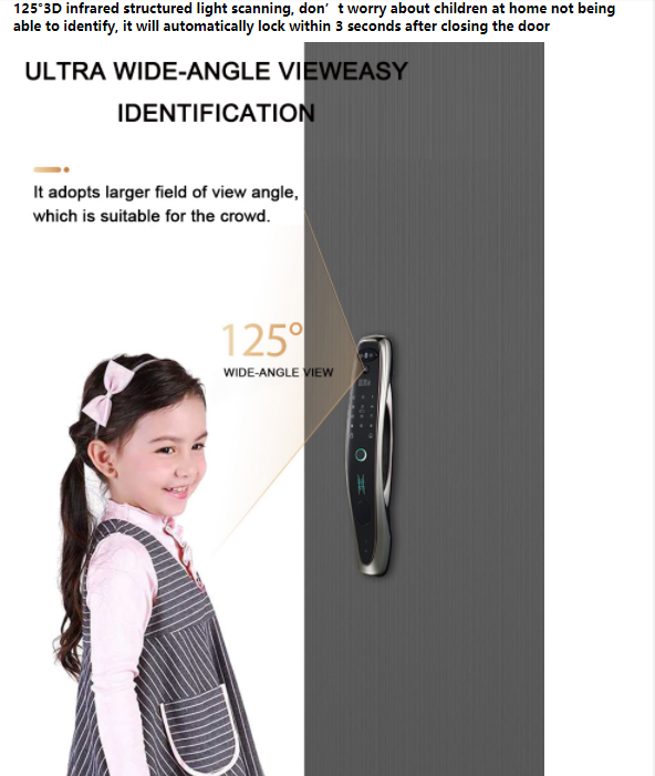 New Arrival WiFi 3D Smart Face Access Control Door Lock Face Recognition Door Lock with Tuya APP