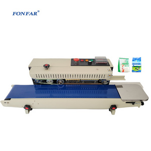 FR-900 Continuous Film Sealing Machine Plastic Bag Package Machine Band Sealer Horizontal Heating Sealing Packing Machine