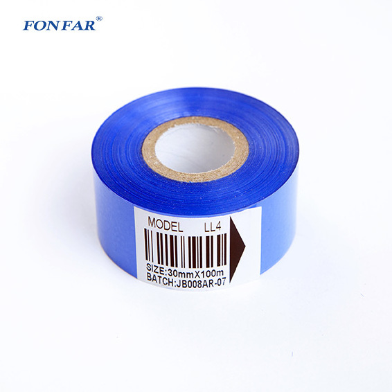 25mm*100m thermal printing white gold hot stamping foil / resin hot foil ribbon/stamping coding jumbo roll to print batch number