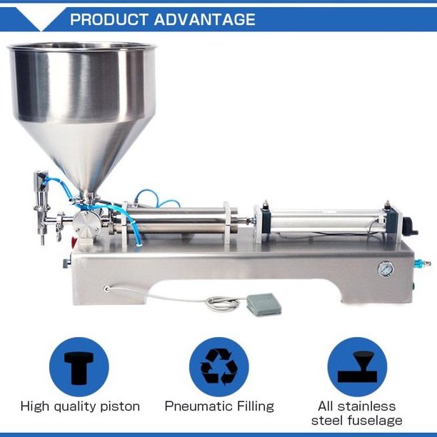 Semi-automatic Horizontal Pneumatic Piston Filler /liquid and Paste Dispenser Juice Filling Machine Bottles Filling Water Glass