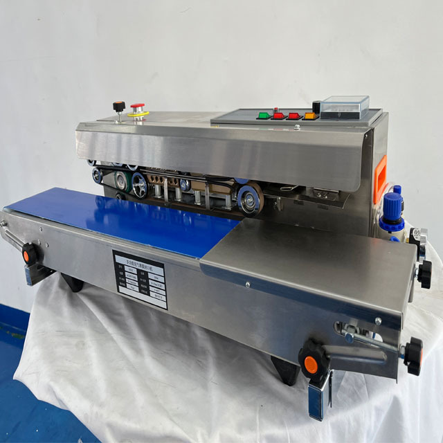 New Design Nitrogen Air Gas Flushing Suction Exhaust Bag Heat Packing Date Coding Sealing Machine Continuous Sealer