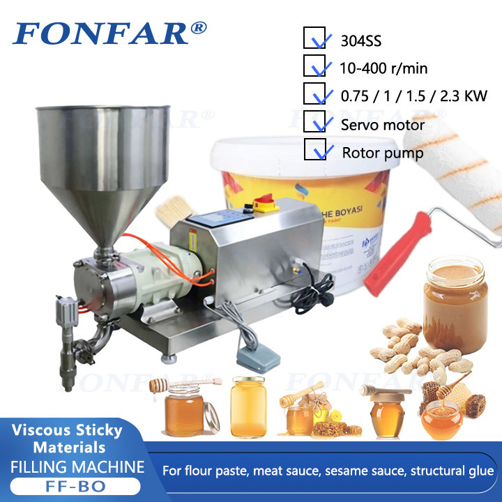 Semi-automatic Rotor Pump Honey Chocolate Peanut Butter Filling Machine/servo Motor Viscous Lotion Paste Filling Machine