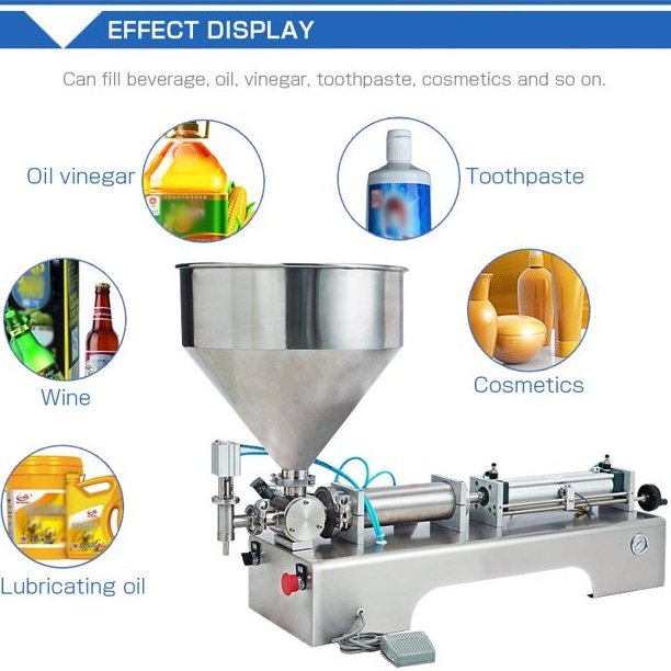 Semi-automatic Horizontal Pneumatic Piston Filler /liquid and Paste Dispenser Juice Filling Machine Bottles Filling Water Glass