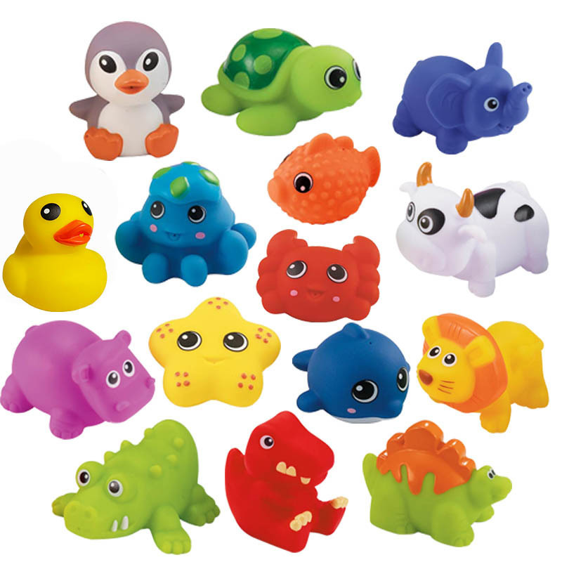 Bulk Cartoon Custom Toddler Soft Rubber Bathroom Shower Toy BPA Free Plastic PVC Baby Sea Animal Bath Toys