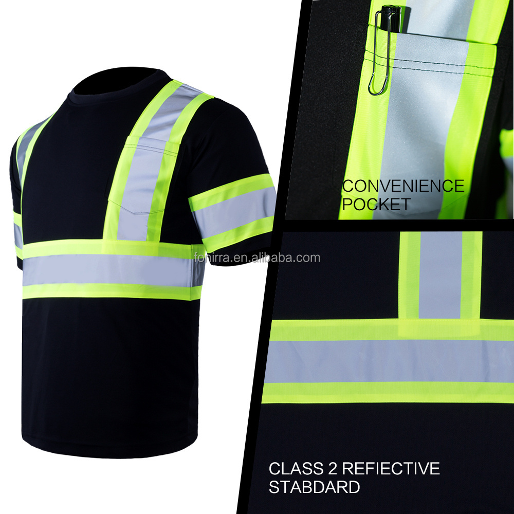 Type R Work Wear Quick Dry T-Shirt High Visibility Clothing Men'S Construction Hi Vis Reflective Shirts