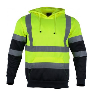 OEM Factory Reflective Sweatshirts Construction Jacket Men High Visibility Safety Hoodies