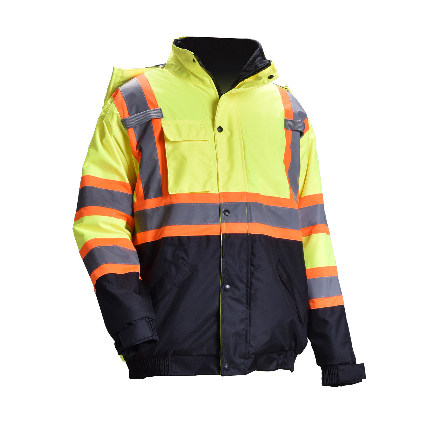 Hi Vis Striped Work Reflective Workwear High Visibility Class 3 Safety Jacket