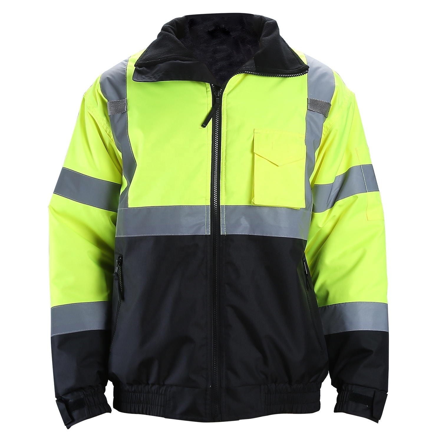 Free Shipping Hi Viz Workwear Bomber Security High Visibility Winter Waterproof Safety Work Jacket