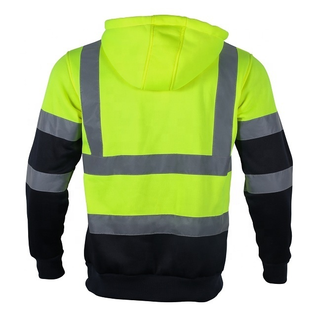 OEM Factory Reflective Sweatshirts Construction Jacket Men High Visibility Safety Hoodies