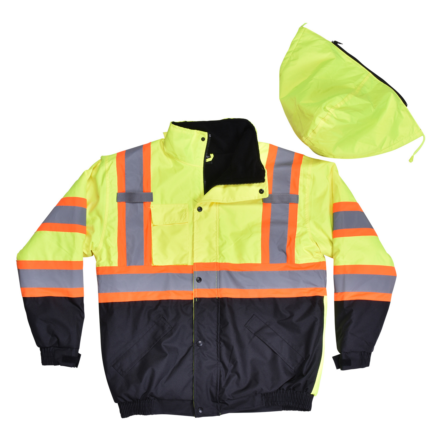 Hi Vis Striped Work Reflective Workwear High Visibility Class 3 Safety Jacket