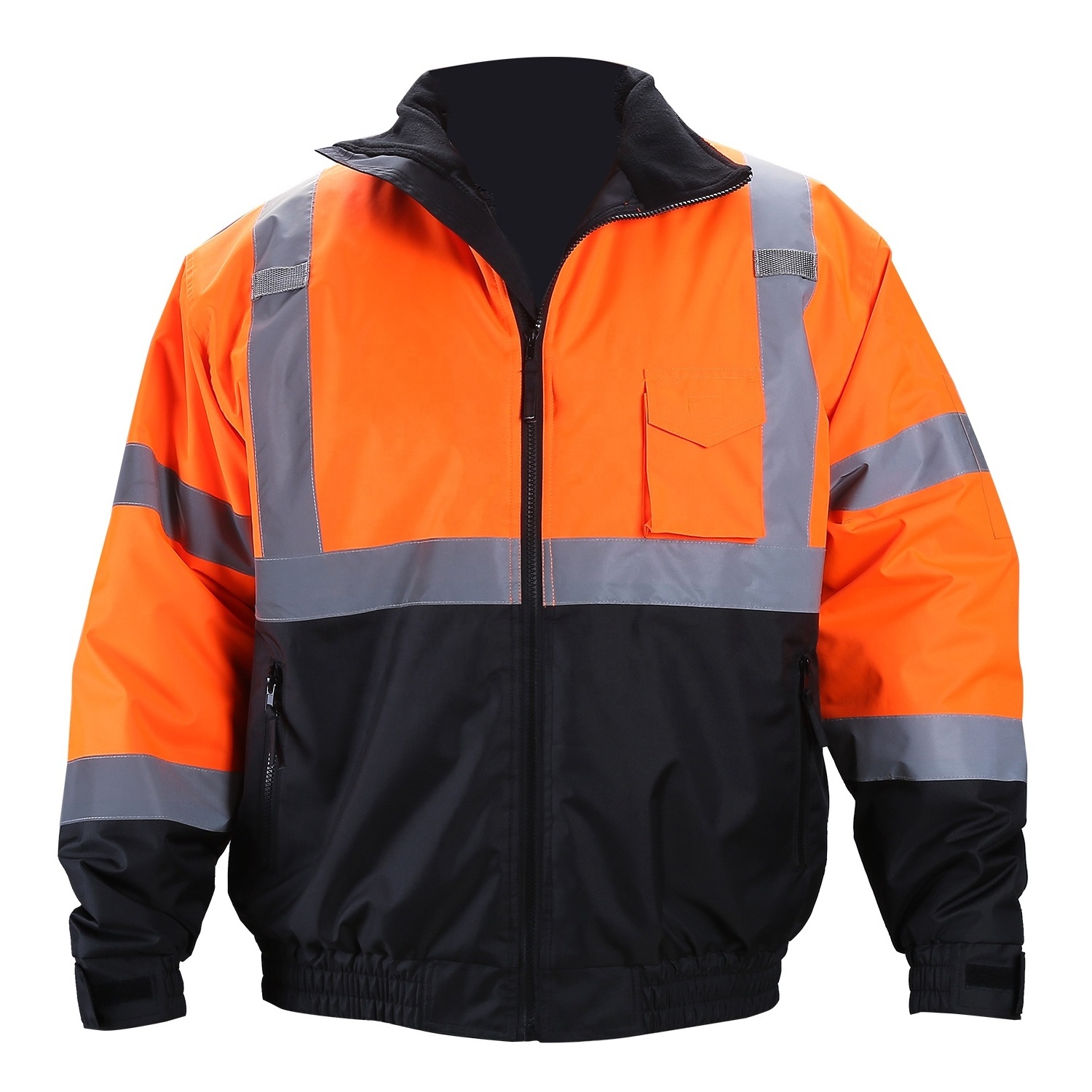 Free Shipping Hi Viz Workwear Bomber Security High Visibility Winter Waterproof Safety Work Jacket