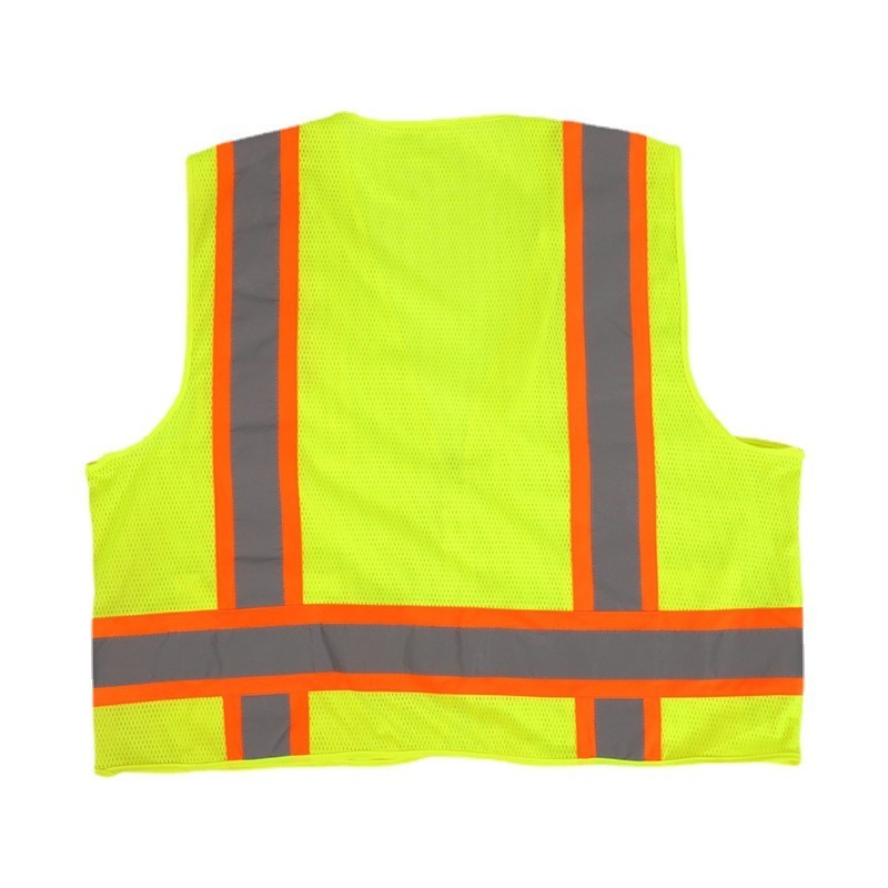 ANSI 107 Class 2 High Visibility Mesh Vest Reflective Multi Pocket Work Safety Vest